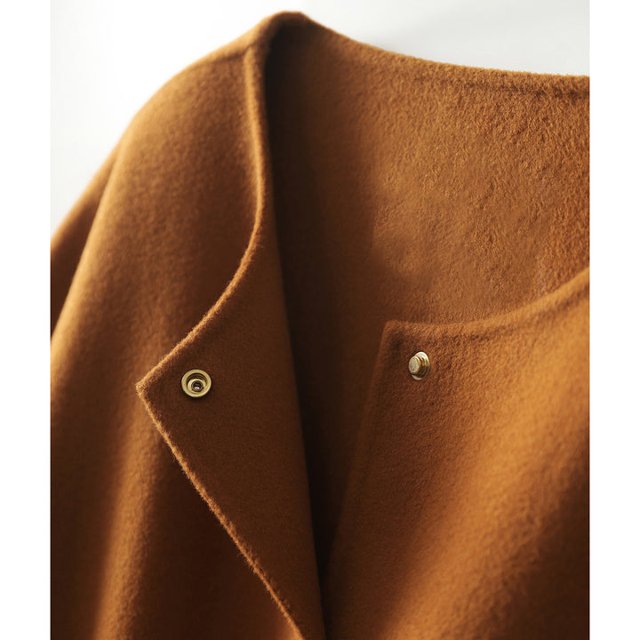 Damen Lässiger und eleganter Wollmantel mit Gürtel Echoarchiv