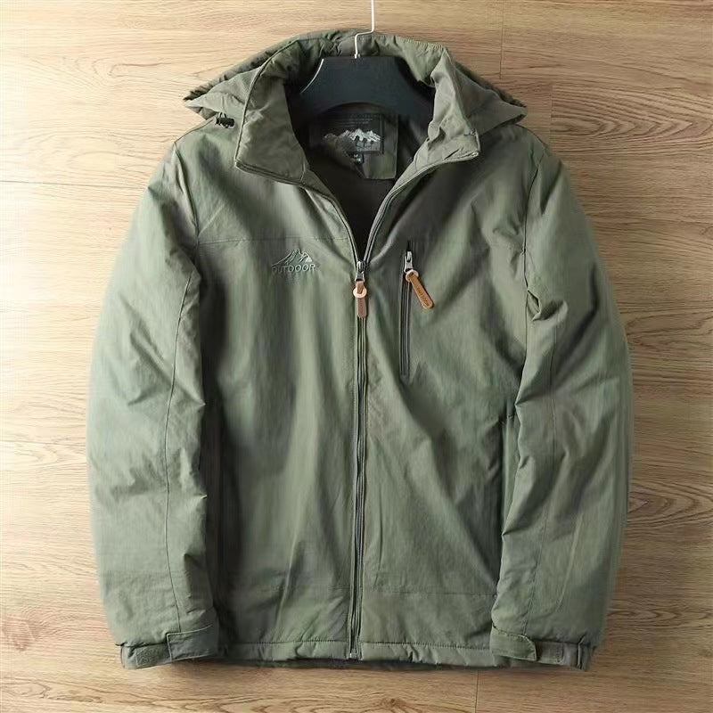Herren nan wasserabweisende isolierte Allwetter-Trekkingjacke mit verstellbarer Kapuze und verdeckter Brusttasche Echo Archiv