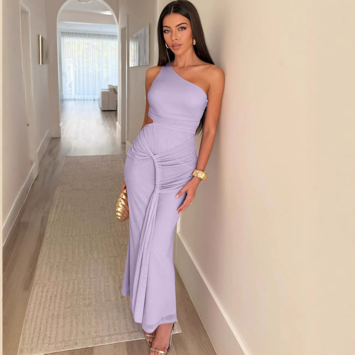 Damen stilvolles Wickelkleid mit asymmetrischem Ausschnitt und Rüschendetails Echo Archiv