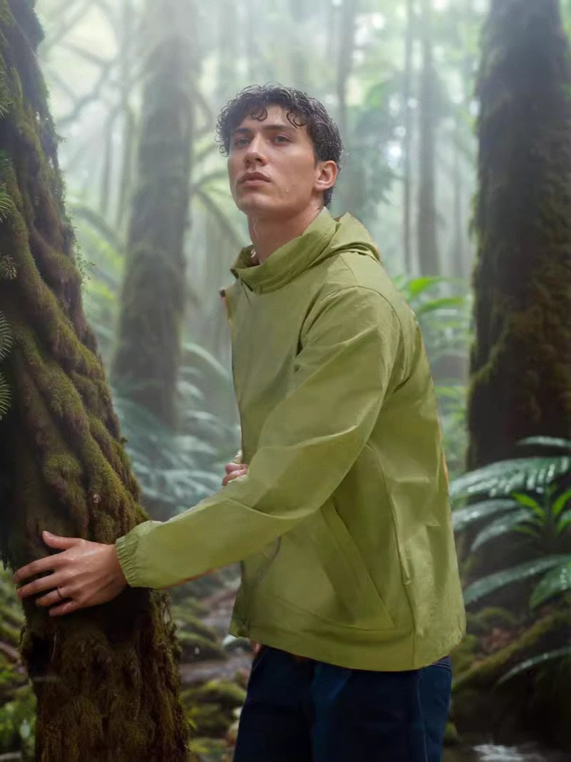 Herren wasserdichte Funktionsjacke mit verstellbarem Kapuze und Belüftung Echoarchiv