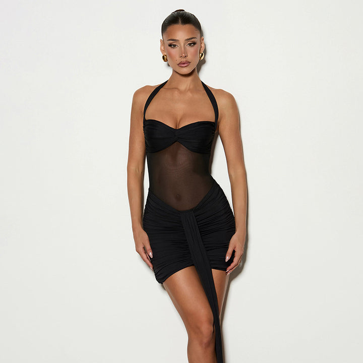 Damen Strandkleid mit raffiniertem Wickeldesign und charmanten Rüscheneffekt Echo Archiv