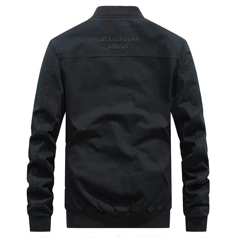 Herren Canvas-Bomberjacke im Fieldstil mit Gurt- und Ringdetails – Brevano