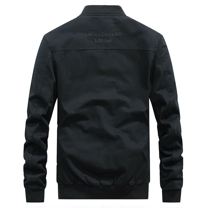 Herren Canvas-Bomberjacke im Fieldstil mit Gurt- und Ringdetails – Brevano