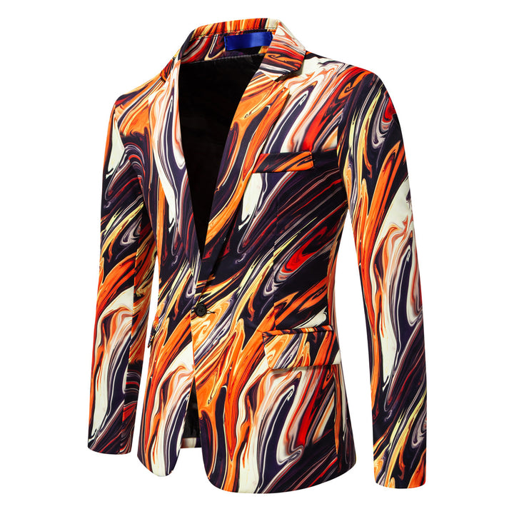 Herren Designer Blazer mit auffälligem Marmor-Muster Echoarchiv
