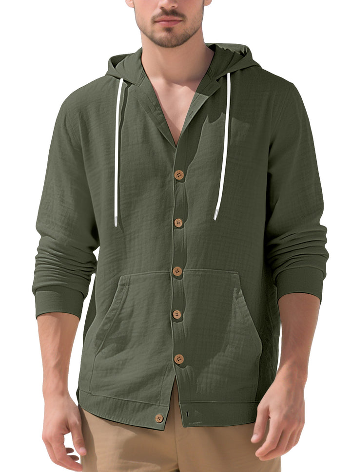 Herren elegante Freizeitjacke mit Kapuze und praktischen Taschen Echoarchiv