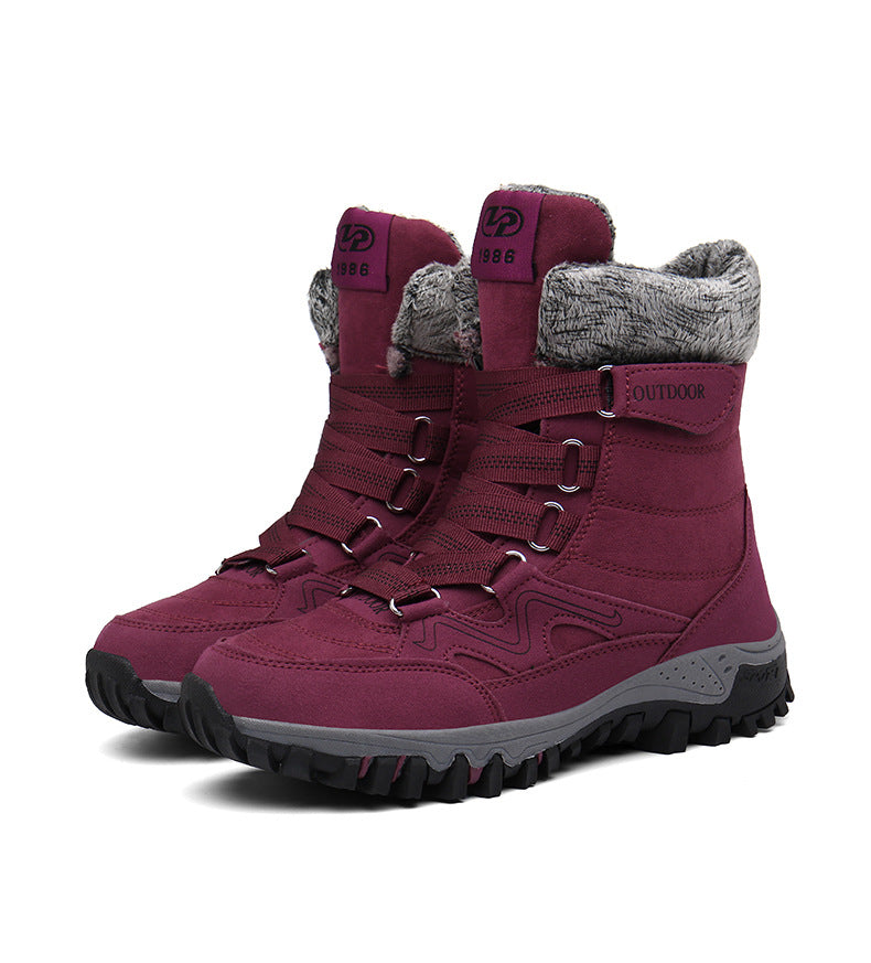 Damen Gefütterte Winter‑Trekkingstiefel mit Kunstfellkragen, schnürsystem und griffiger Offroad‑Profilsohle Echo Archiv