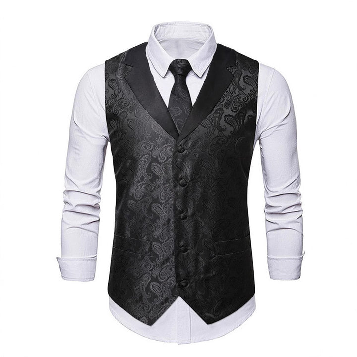 Herren elegante Satin-Weste mit Paisleymuster Echoarchiv