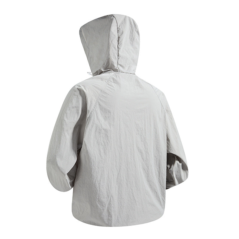 Unisex Leichte packbare Kapuzen‑Windjacke mit wasserabweisender Ripstop‑Hülle und verstellbarer Kapuze Echoarchiv