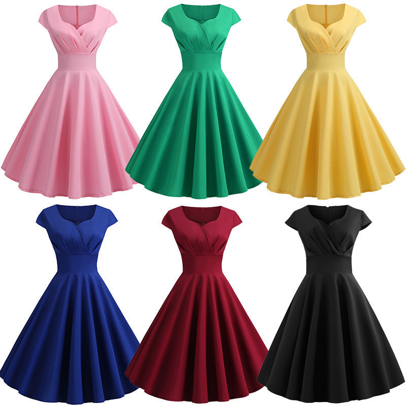 Damen A-Linien Kleid mit elegantem Taillenschnitt und schwingendem Saum Echoarchiv