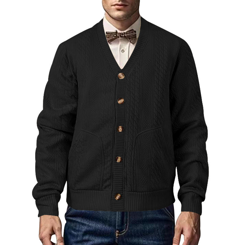Herren Strickjacke mit V-Ausschnitt und praktischen Taschen Echoarchiv