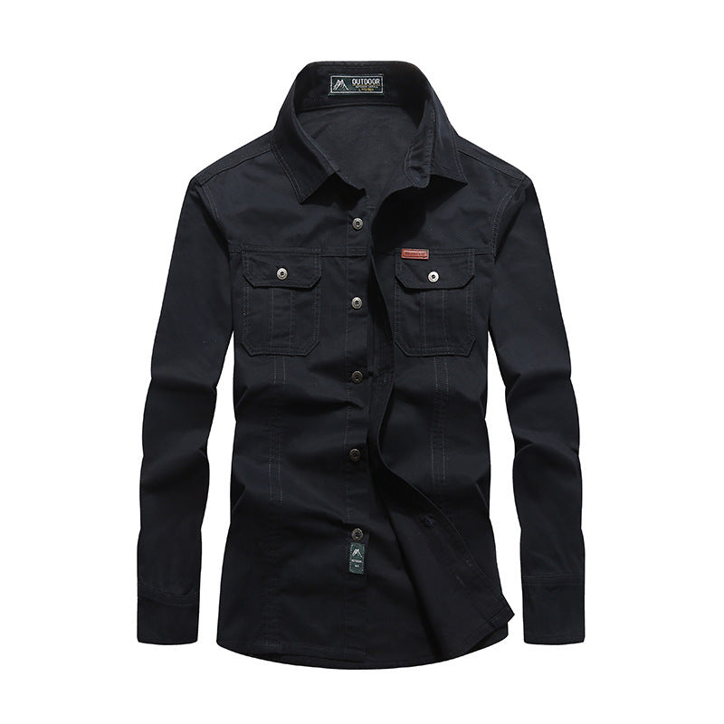Herren Canvas-Overshirt mit Brustklappen und robustem Baumwollmix – Taviero