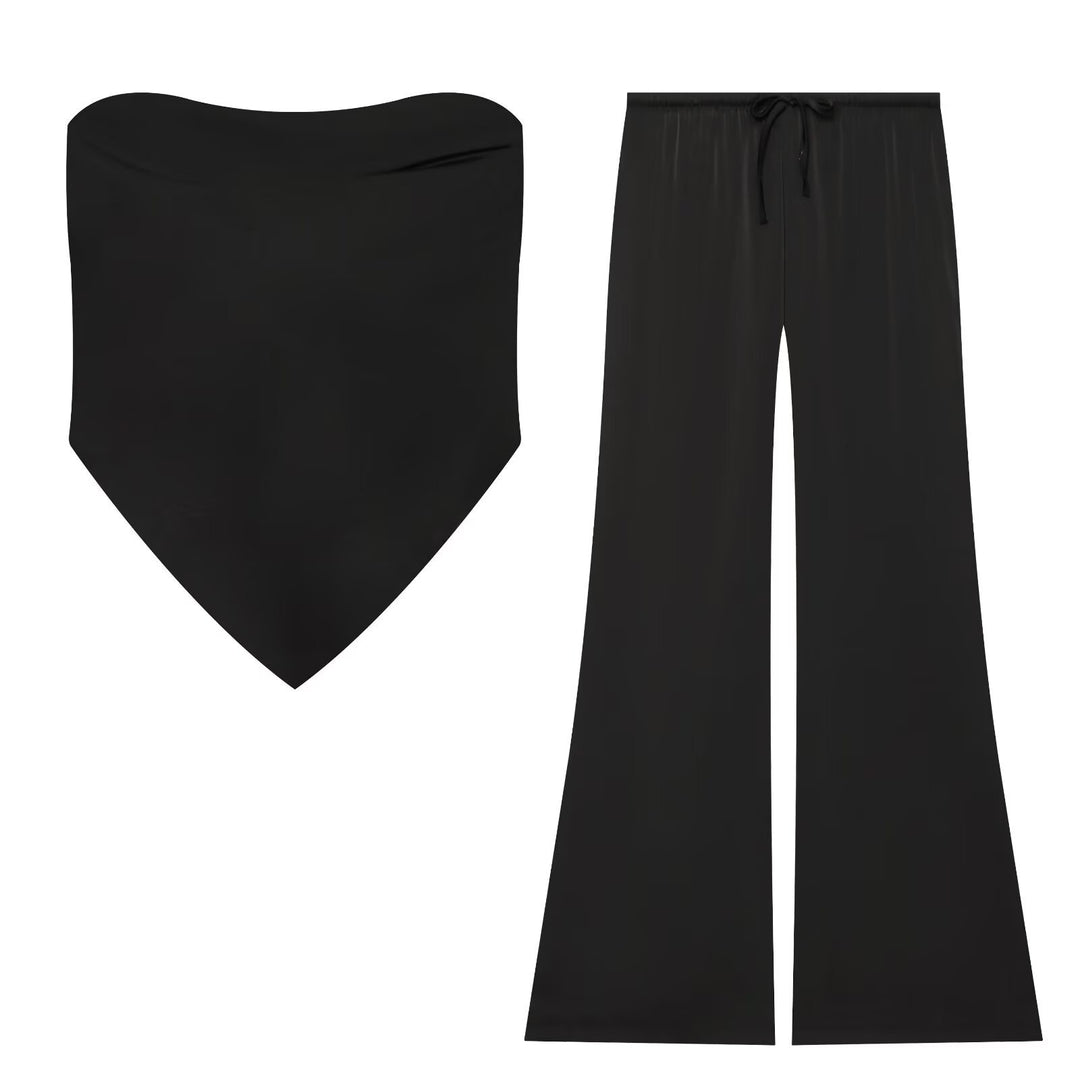 Damen Weite Satin-Hose mit elastischem Tunnelzugbund und Polka-Dot-Muster Echo Archiv