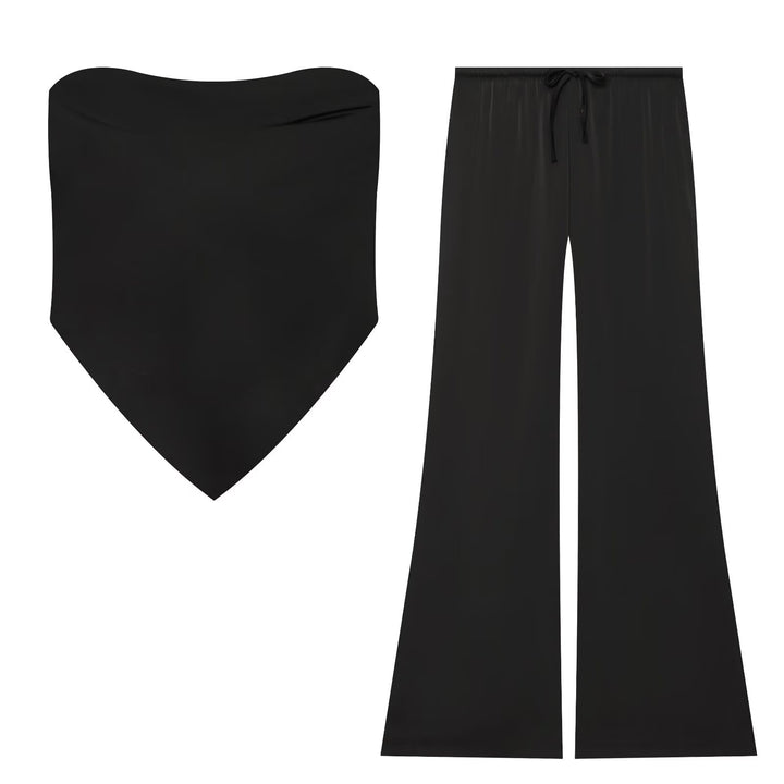 Damen Weite Satin-Hose mit elastischem Tunnelzugbund und Polka-Dot-Muster Echo Archiv