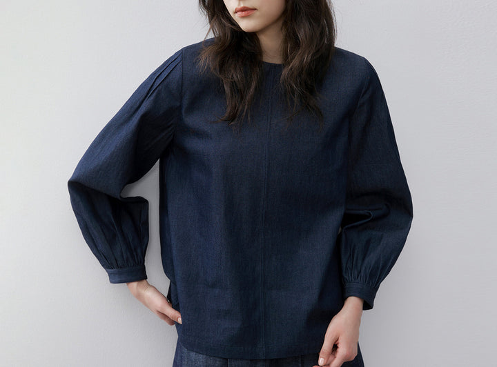 Damen Elegante und lässige Denimbluse Echoarchiv