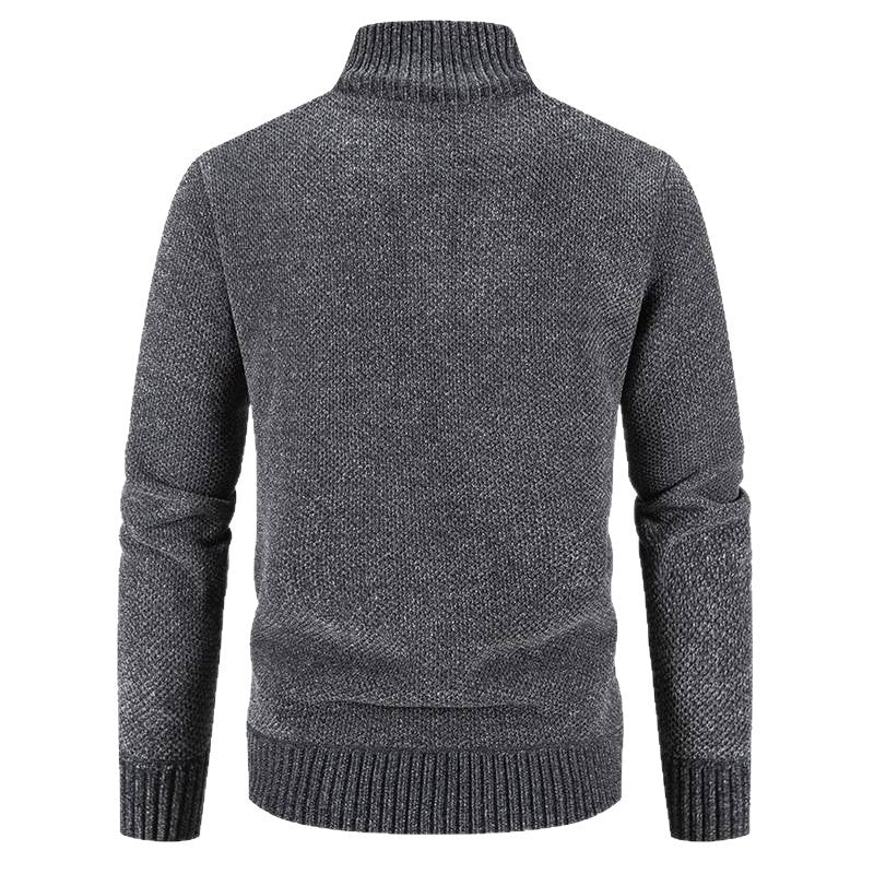 Herren modische Strickjacke mit hochgeschlossenem Kragen und Reißverschluss Echoarchiv
