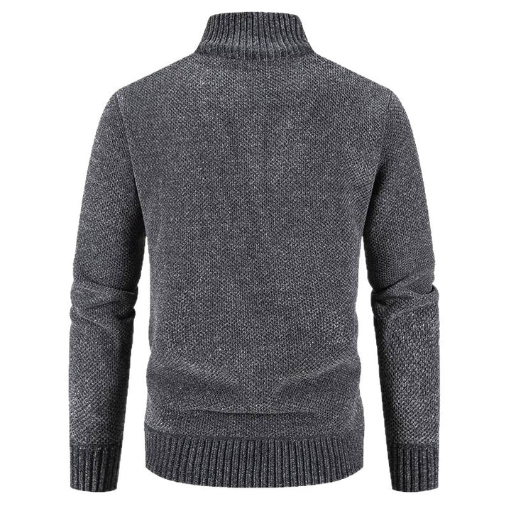 Herren modische Strickjacke mit hochgeschlossenem Kragen und Reißverschluss Echoarchiv