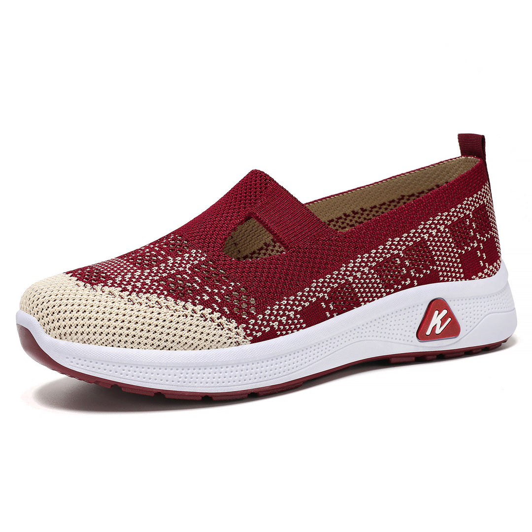 Damen nan leichter gestrickter Slip-On Mary-Jane-Sneaker mit Cut-Out, atmungsaktivem Strickoberteil und dämpfender Komfortsohle Echo Archiv