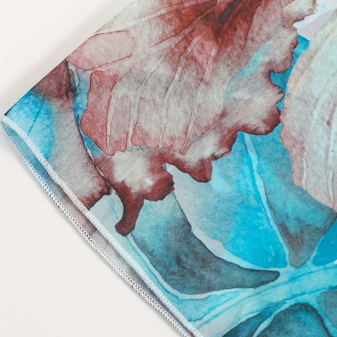 Damen transparenter Strandoberteil mit floralem Muster Echo Archiv
