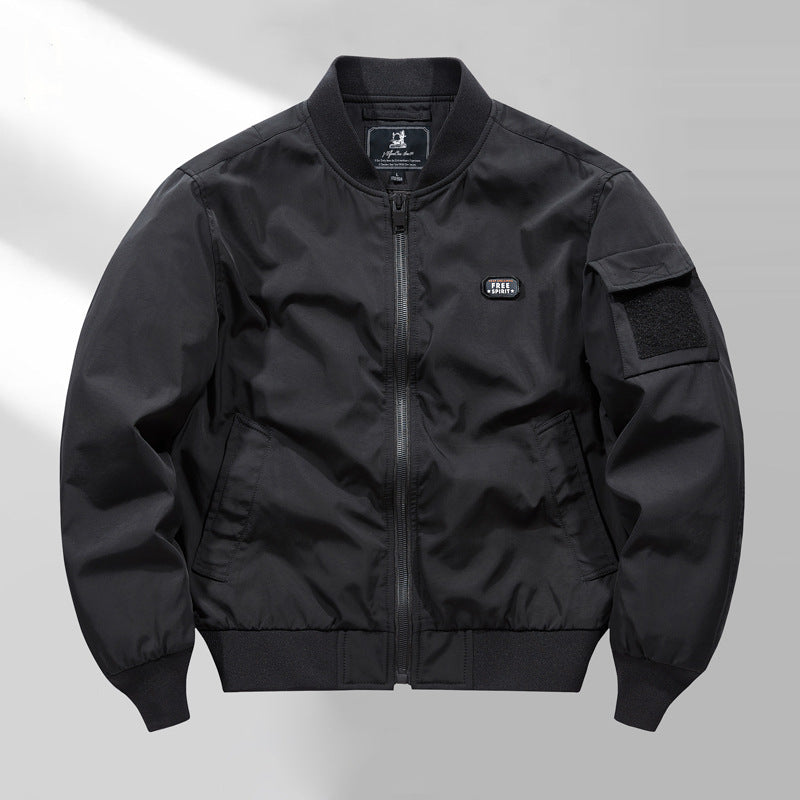 Herren Kurzblouson im Aviator‑Minimalstil mit Multifunktions‑Ärmeltasche Echoarchiv