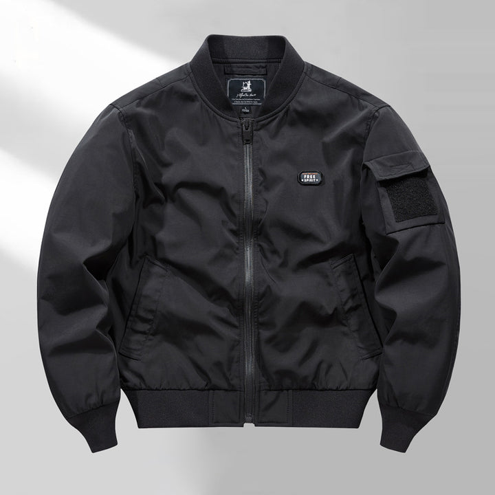 Herren Kurzblouson im Aviator‑Minimalstil mit Multifunktions‑Ärmeltasche Echoarchiv