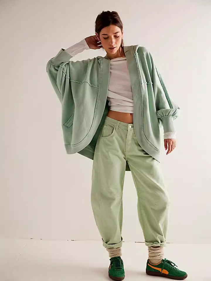 Damen Lässige Oversize Sweatjacke – Célinea