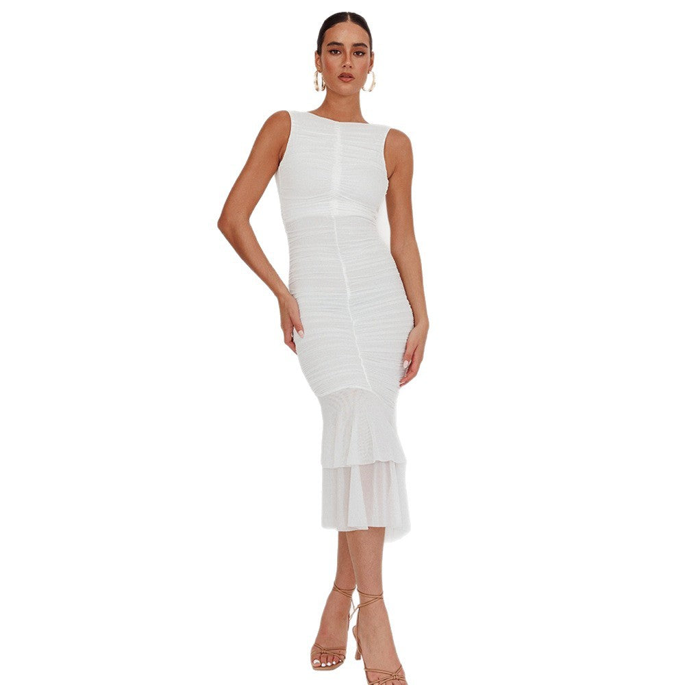 Damen Elegantes Maxikleid mit Rüschendetails Echo Archiv