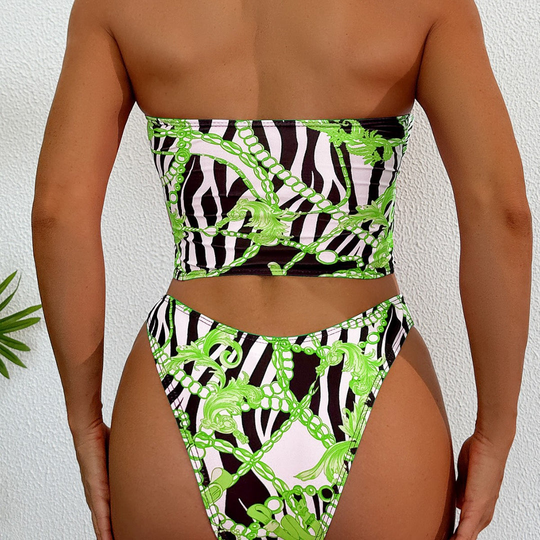 Damen Bandeau-Bikini-Set mit elegantem Ketten-Design und Cut-Out Echo Archiv