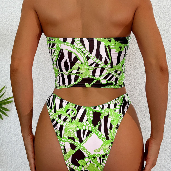 Damen Bandeau-Bikini-Set mit elegantem Ketten-Design und Cut-Out Echo Archiv