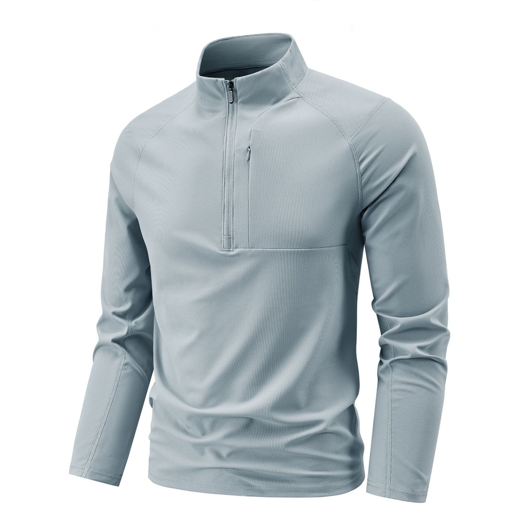 Herren Nano Technische Thermo Halb-Zip Pullover mit Stehkragen und Reißverschlusstasche auf der Brust – Cavarno