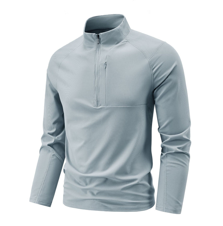 Herren Nano Technische Thermo Halb-Zip Pullover mit Stehkragen und Reißverschlusstasche auf der Brust – Cavarno