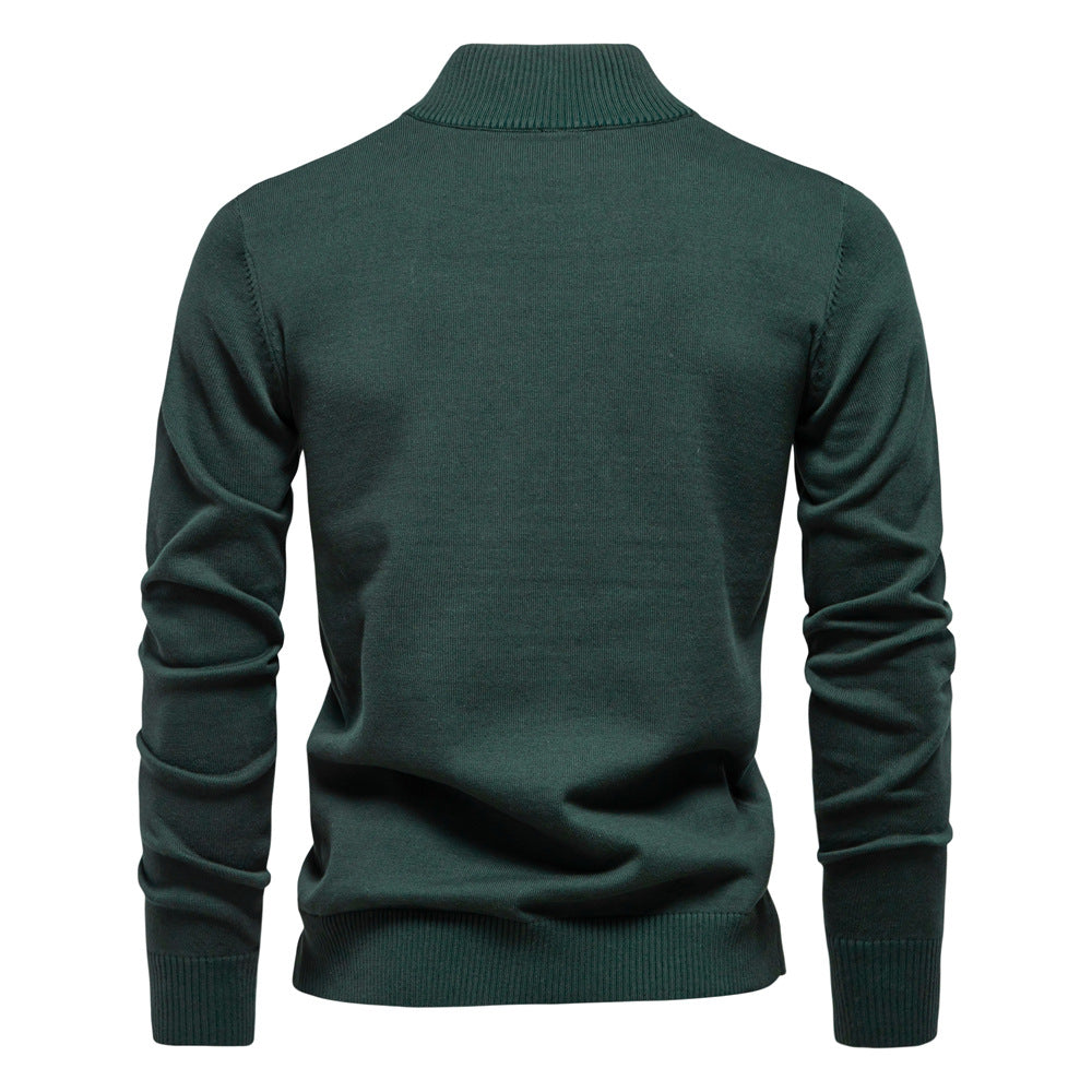 Herren Pullover mit kurzem Reißverschluss und modischem Stehkragen Echoarchiv