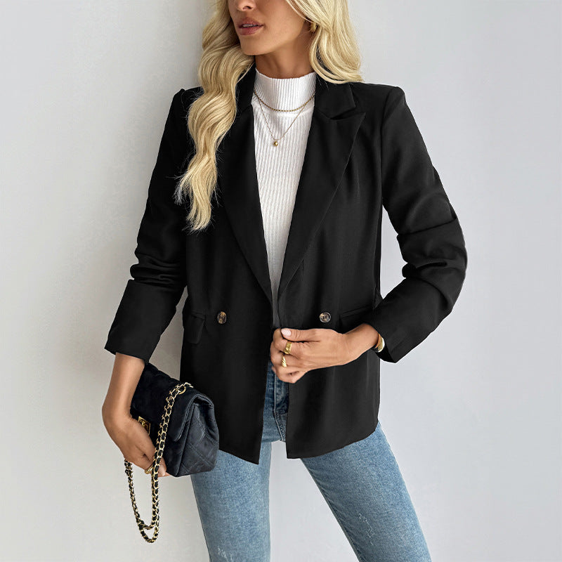 Damen Eleganter Blazer mit Knopfdetails und ausgefallenem Schnitt Echo Archiv
