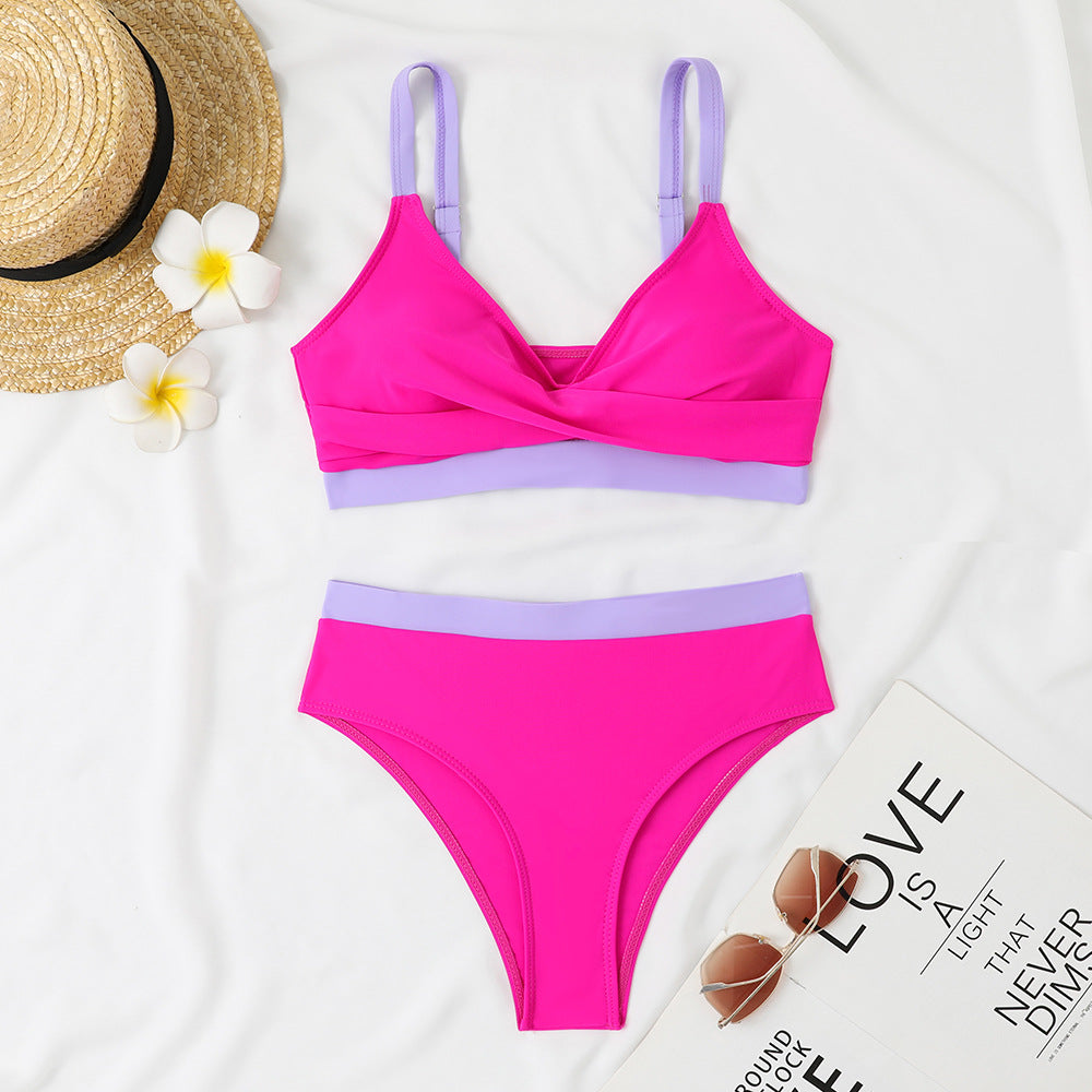 Damen Bikini-Set mit innovativem Wickeloberteil und hohem Taillenbund Echo Archiv
