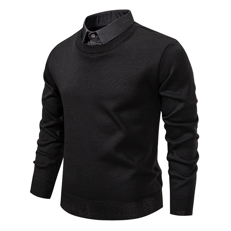 Herren nan Feinstrickpullover mit integriertem Hemdkragen und schmaler Silhouette Echo Archiv