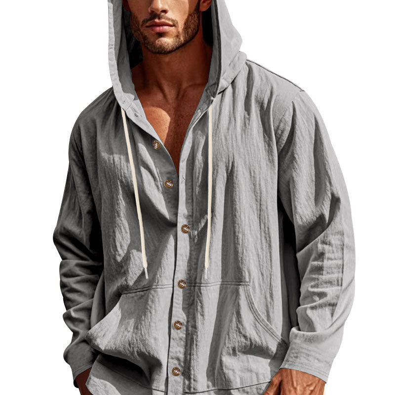 Herren Freizeitjacke mit Kapuze und Knopfverschluss Echoarchiv