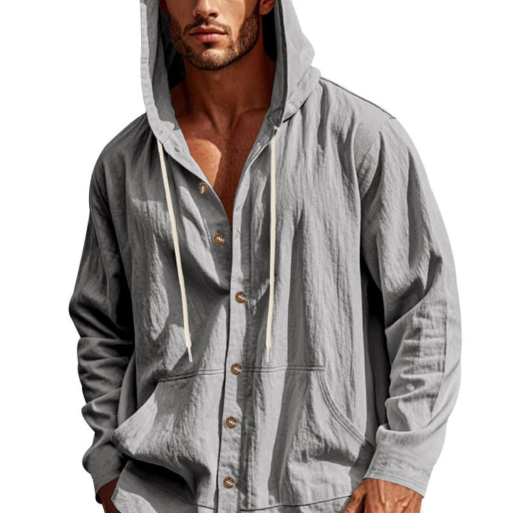 Herren Freizeitjacke mit Kapuze und Knopfverschluss Echoarchiv
