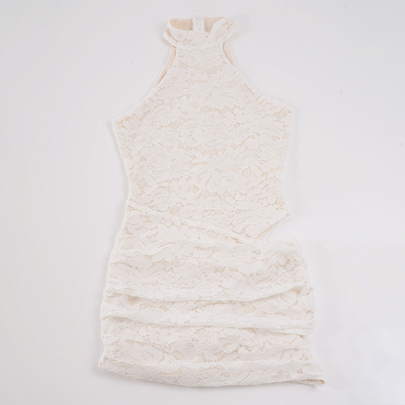 Damen Spitzen-Cocktailkleid mit schicker Halteroptik und elastischem Saum Echo Archiv
