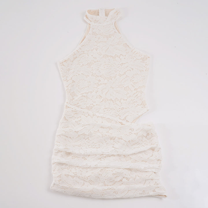 Damen Spitzen-Cocktailkleid mit schicker Halteroptik und elastischem Saum Echo Archiv