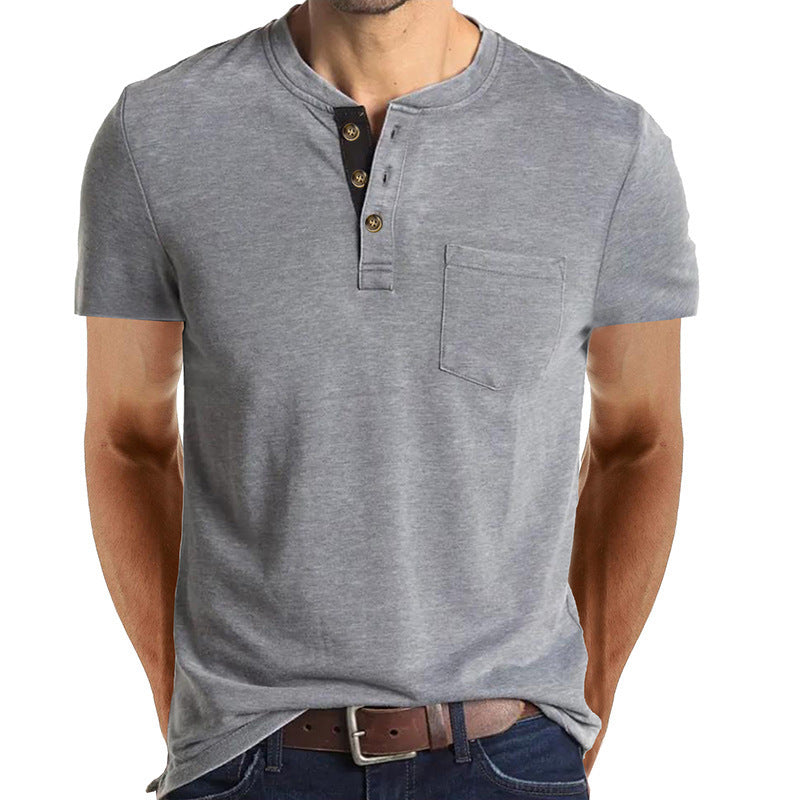 Herren T-Shirt mit strukturiertem Kragen und Brusttasche Echoarchiv