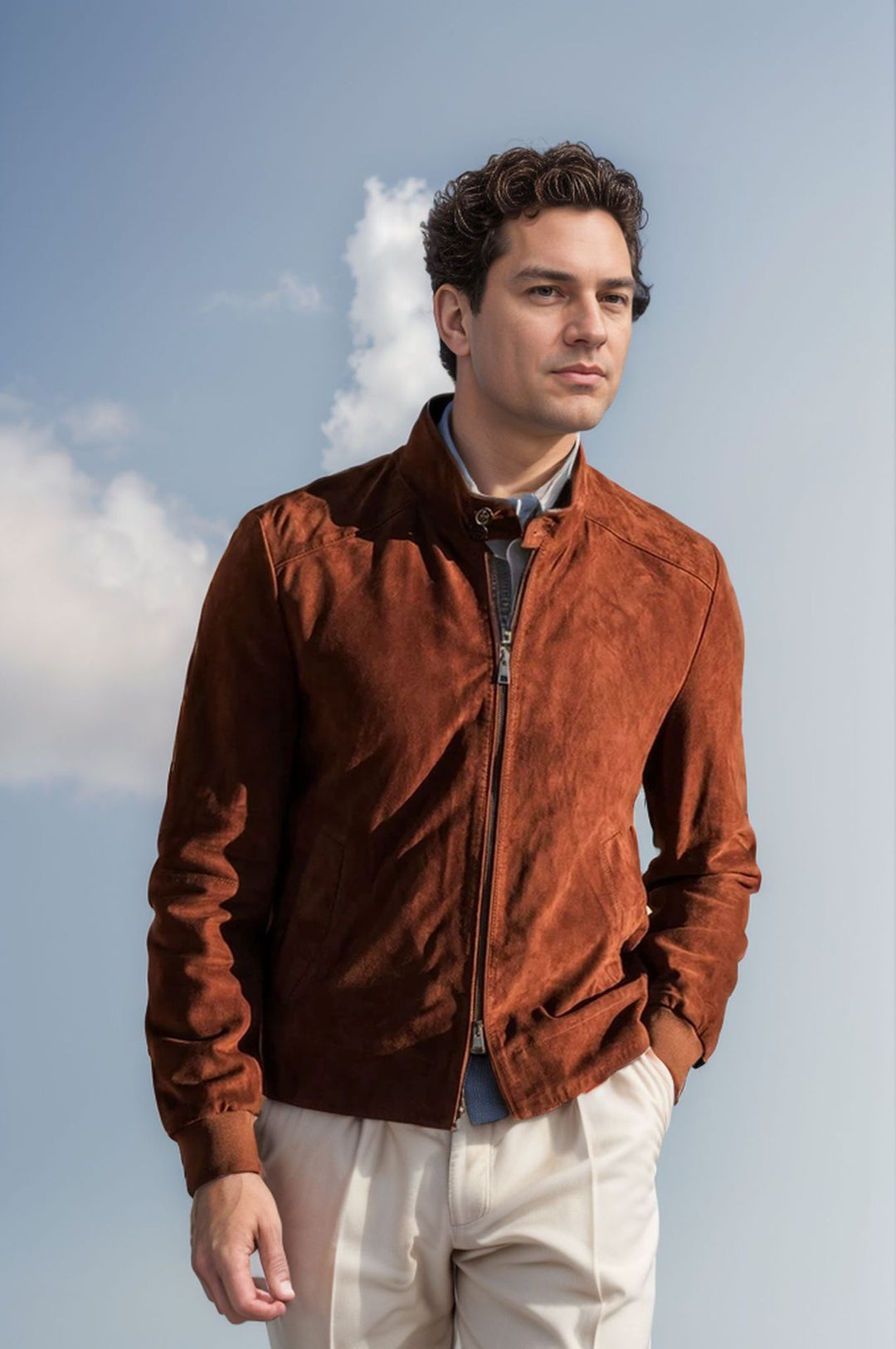 Herren Sportliche Leichte Jacke mit modernem Kragen Echoarchiv