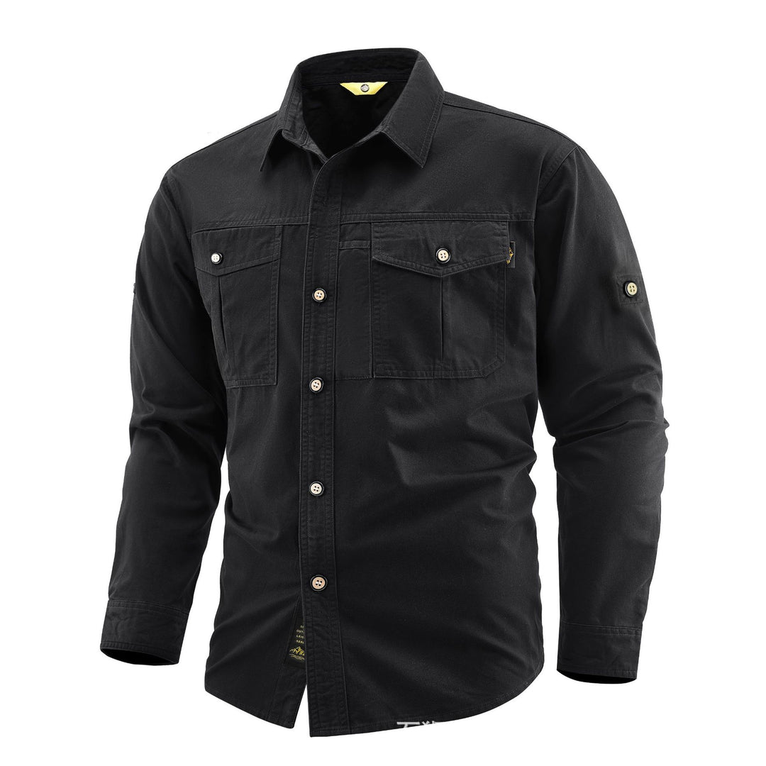 Herren Canvas-Overshirt im Field‑Style mit Brustklappen und durchgehender Knopfleiste Echo Archiv