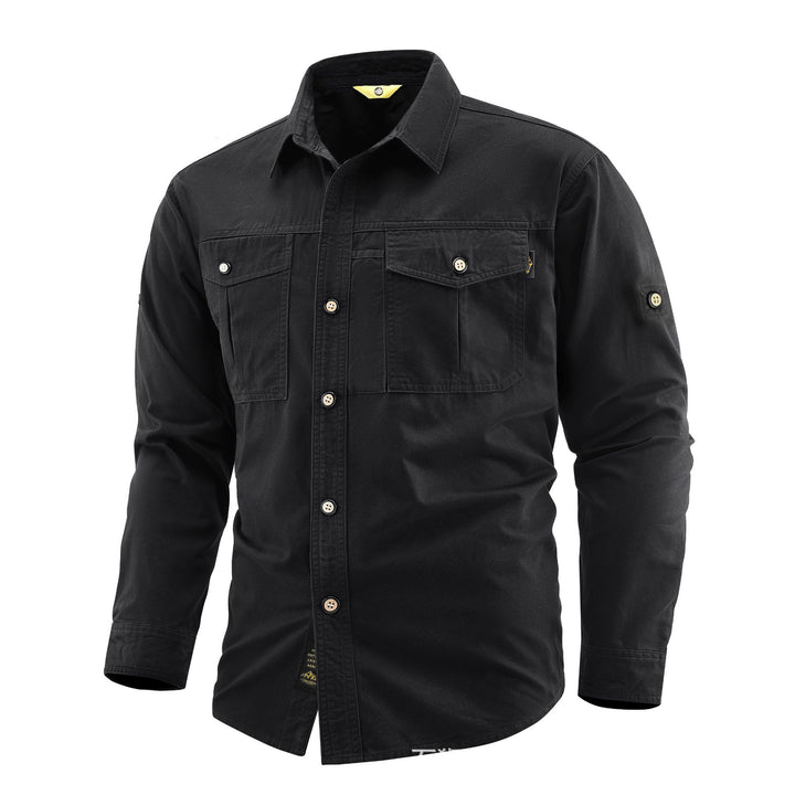 Herren Canvas-Overshirt im Field‑Style mit Brustklappen und durchgehender Knopfleiste Echo Archiv