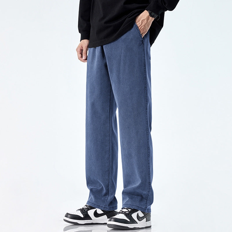 Herren Locker geschnittene Jeanshose mit Vintage-Waschung und geradem Bein Echo Archiv