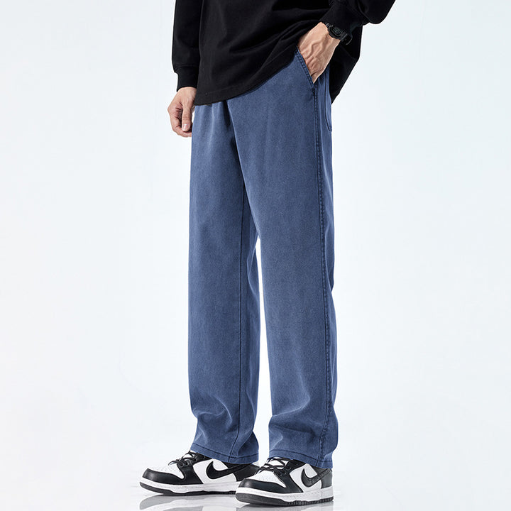 Herren Locker geschnittene Jeanshose mit Vintage-Waschung und geradem Bein Echo Archiv