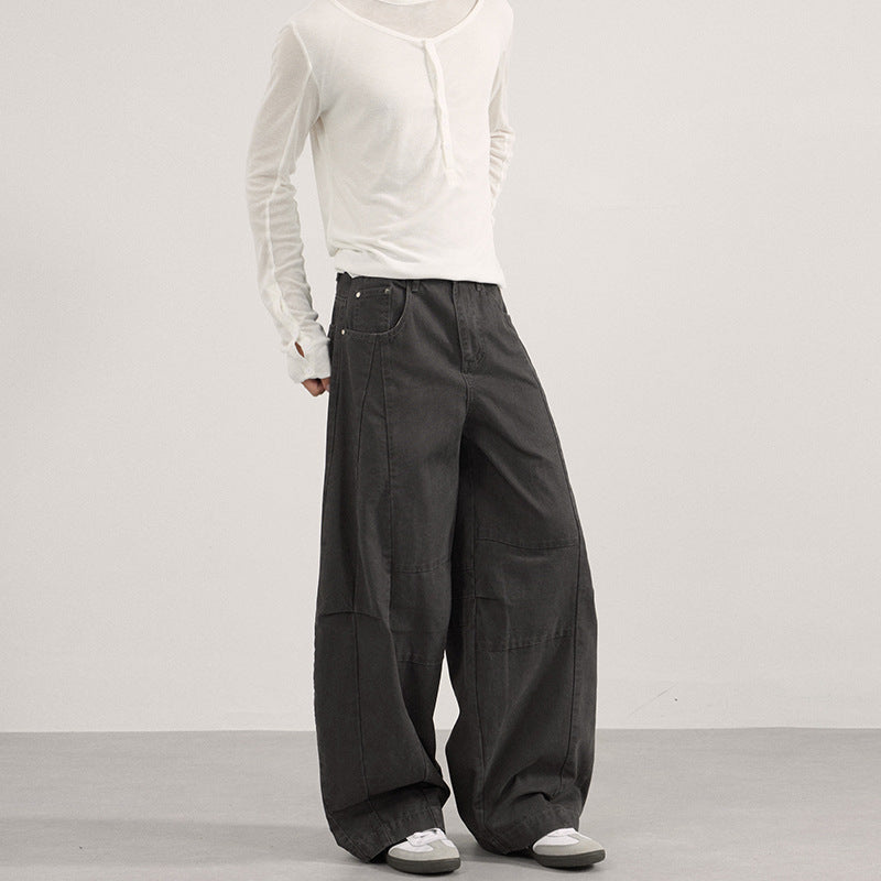 Herren Weite Paneel-Twill Palazzohose im Utility-Look Echo Archiv