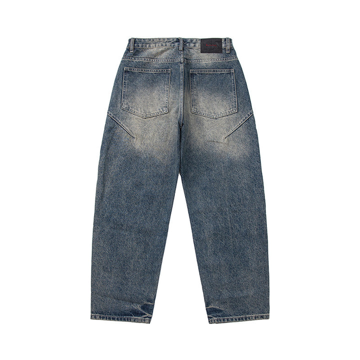 Damen Locker geschnittene Vintage-Denim-Jeans mit ausgefransten Details und verkürztem Bein Echoarchiv