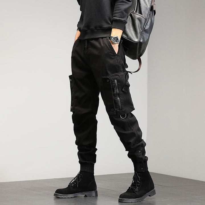 Herren Cargohose mit stylischen Reißverschlusstaschen und elastischem Bund Echoarchiv