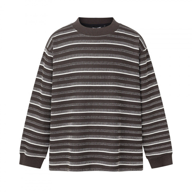 Unisex Feinstrickpullover im Boxy-Schnitt mit Rundhals und maritimen Streifen Echo Archiv