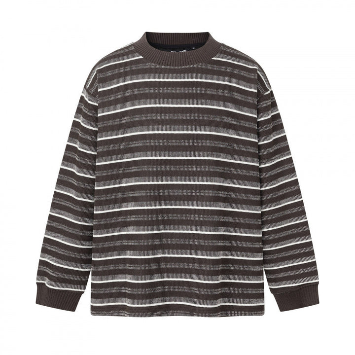 Unisex Feinstrickpullover im Boxy-Schnitt mit Rundhals und maritimen Streifen Echo Archiv