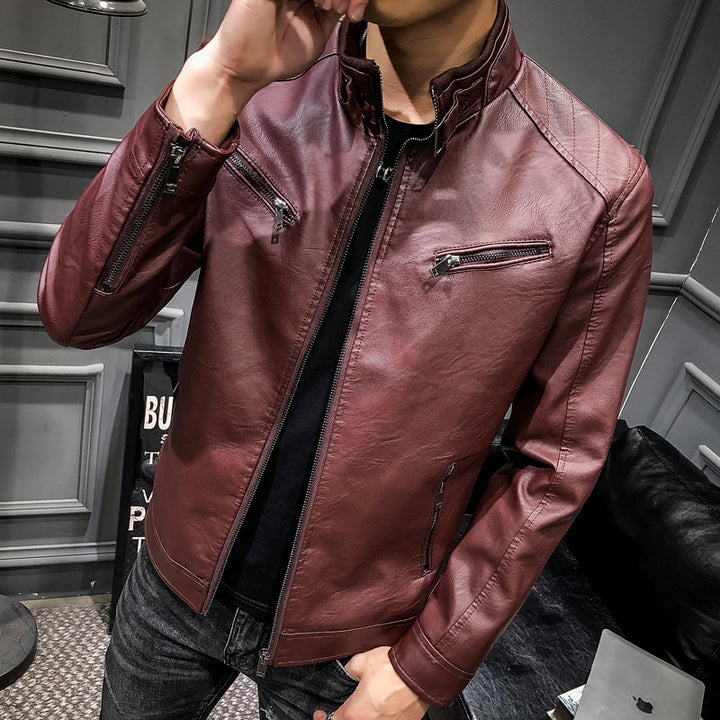 Herren Stilvolle Kunstlederjacke Echo Archiv